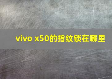 vivo x50的指纹锁在哪里